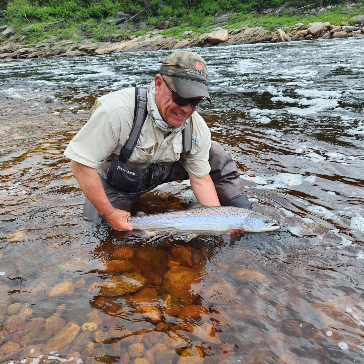 WFS 568 - Catching Atlantic Salmon on a Dry Fly with Robert Chiasson -  Margaree River, Nova Scotia, Cape Breton - Wet Fly Swing